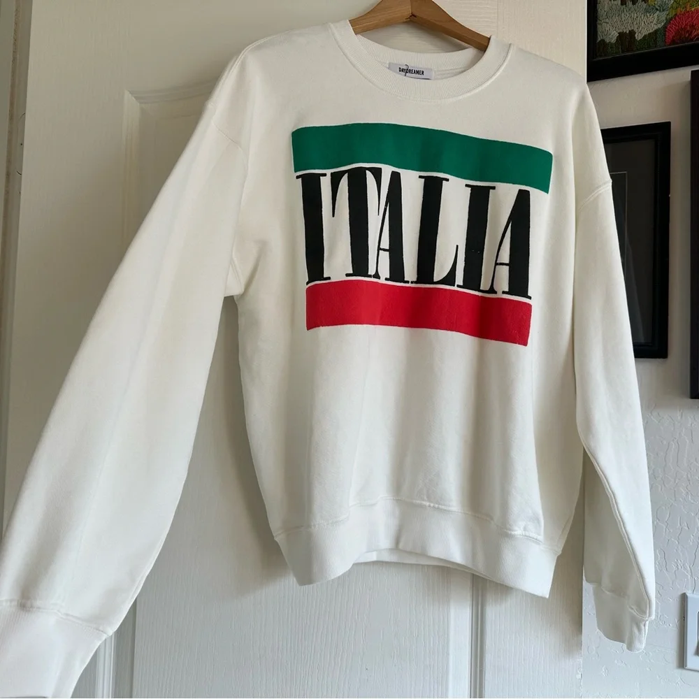 NWT Daydreamer Italia Boyfriend Sweatshirt. Size: Small. Excellent condition - Picture 9 of 16